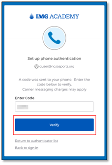 A screenshot of a phone login

Description automatically generated