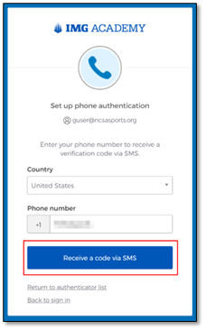 A screenshot of a phone login

Description automatically generated